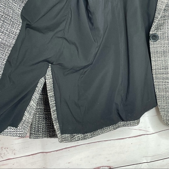 Women's Lane Bryant Black White Tweed Career Blazer Jacket Size 22 One button - Picture 5 of 11